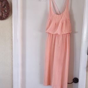 Sleeveless Blush Peach Maxi Dress